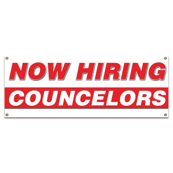 Now Hiring Counselors Banner Apply Inside Accepting Application Single Sided